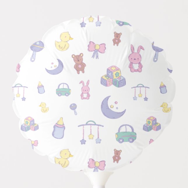 Gender Neutral Pastel Baby Shower Balloon (Front)