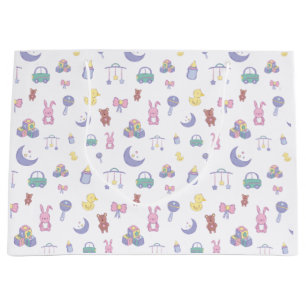 Gender Neutral Pastel Baby Shower Large Gift Bag