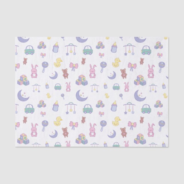 Gender Neutral Pastel Baby Shower Tissue Paper (Front)