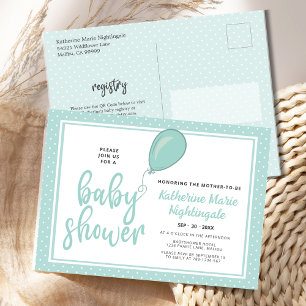 Gender Neutral Pastel Green Baby Shower Invitation Postcard