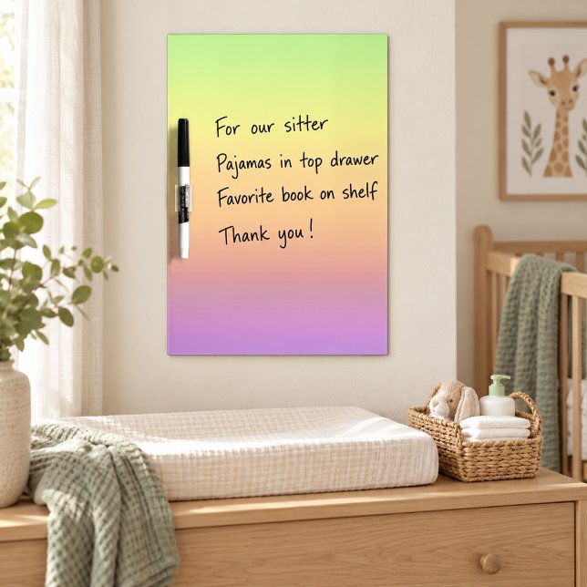 Gender Neutral Pastel Ombre Nursery Notes Dry Erase Board (Gender Neutral Pastel Ombre Nursery Notes Dry Erase Board)
