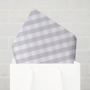 Gender Neutral Pastel Purple and Gray Gingham Tissue Paper