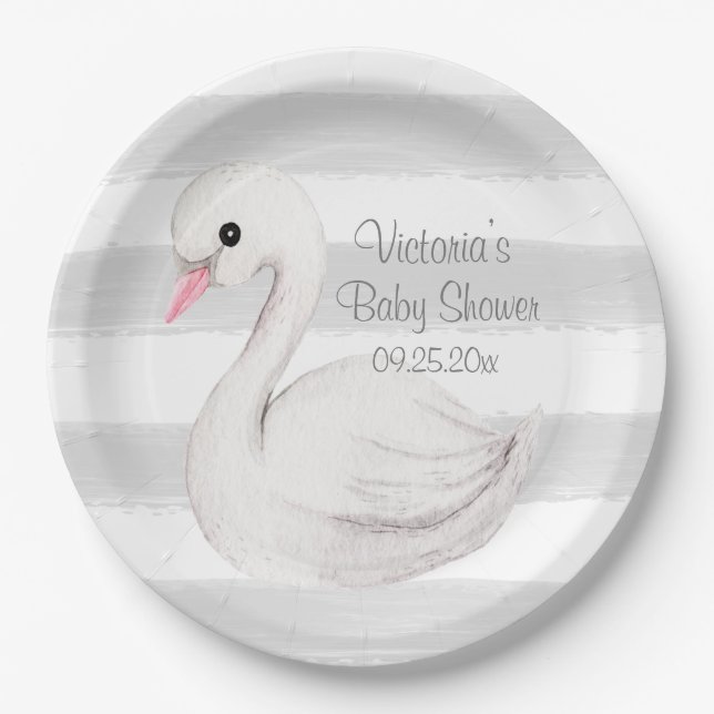 Gender Neutral Personalized Baby Shower  Paper Plates (Front)