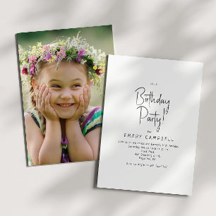 Gender Neutral Photo It's A Birthday Party Invitation