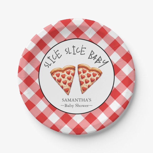 Gender Neutral Pizza Baby Shower Paper Plates (Front)