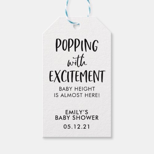 Gender Neutral Popcorn Favor Tags Baby shower Gift Tags