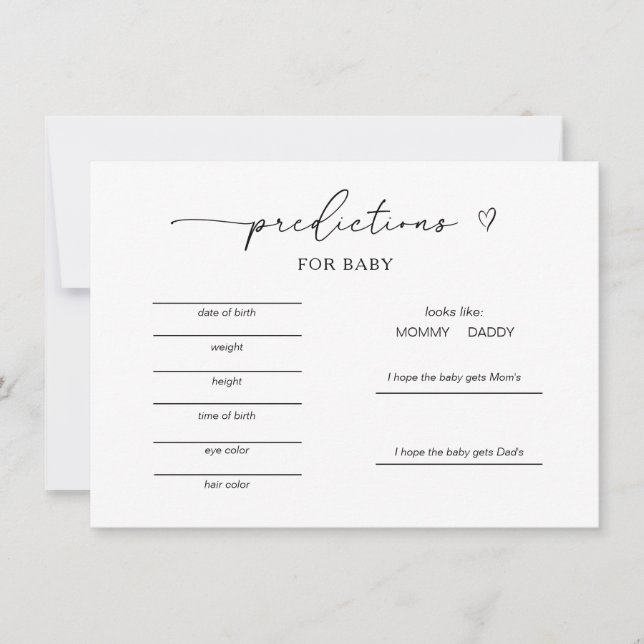 Gender Neutral Predictions Game (Front)