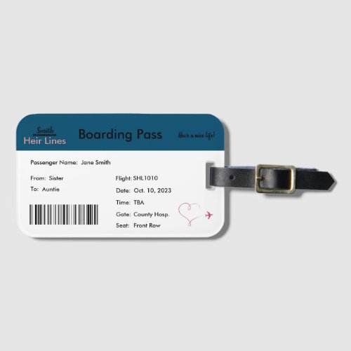 Gender Neutral Pregnancy Announcement Luggage Tag