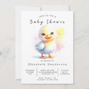 Gender Neutral Printable Duck Baby Shower Invitation