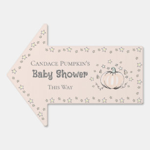 Gender Neutral Pumpkin Baby Shower Arrow Sign