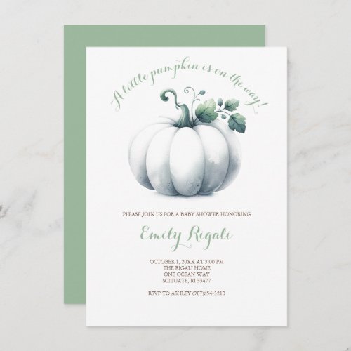 Gender Neutral Pumpkin Baby Shower Invitations