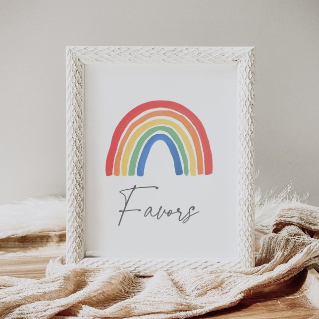 Gender Neutral Rainbow Baby Shower Favors Sign (Creator Uploaded)