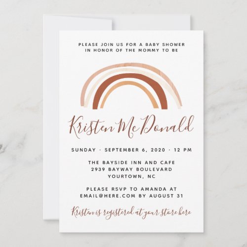 Gender Neutral Rainbow Baby Shower Invitation