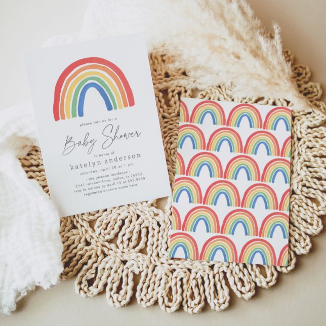 Gender Neutral Rainbow Baby Shower Invitation (Creator Uploaded)