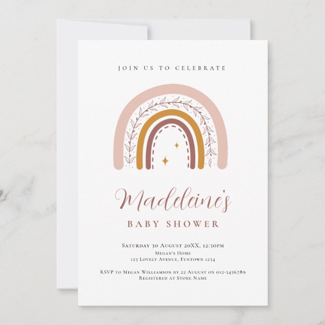 Gender Neutral Rainbow Baby Shower invitation (Front)