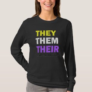 Gender Neutral Respect My Pronouns Non Binary Lgbt T-Shirt