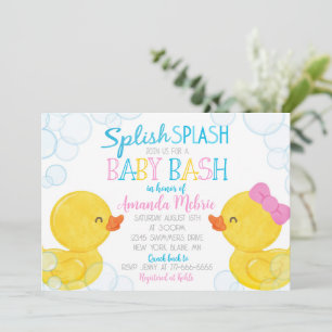 Gender Neutral Rubber Duck Baby Shower Invitation