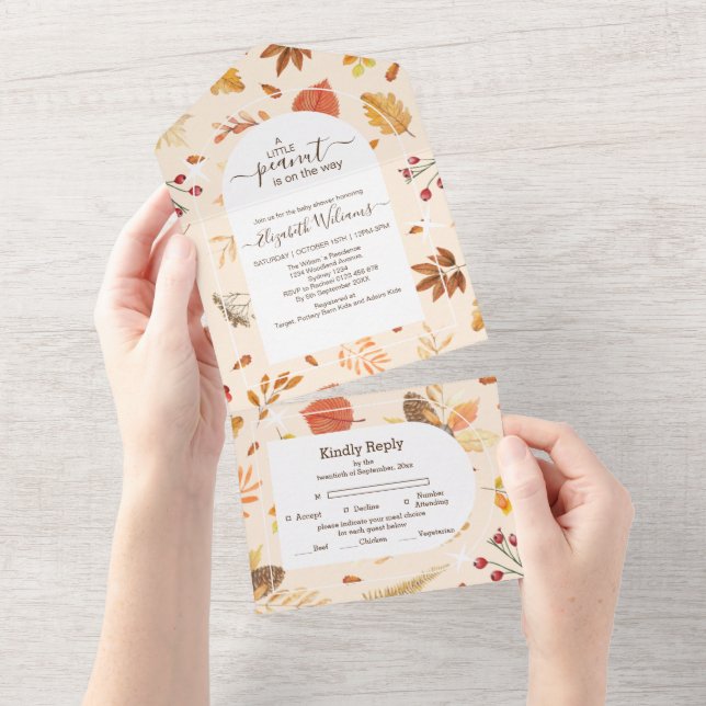 Gender Neutral Rustic Baby Shower All In One Invitation (Tearaway)