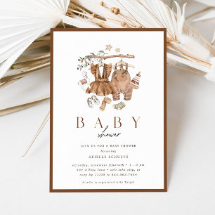 Gender Neutral Rustic Vintage Baby Shower Invitation