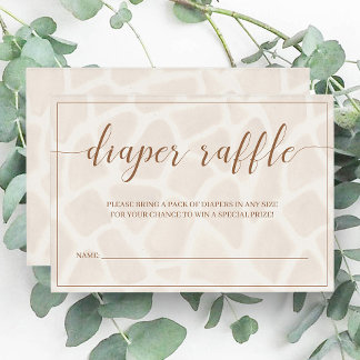 Gender Neutral Safari Baby Shower Diaper Raffle Enclosure Card