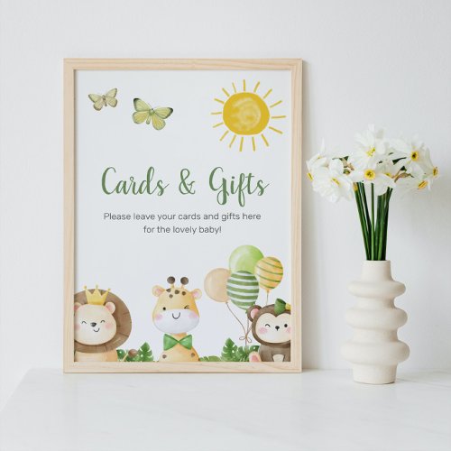 Gender Neutral Safari Baby Shower Gift Table Sign