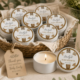 Gender Neutral Safari Baby Shower Mini Candle Favors