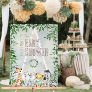 Gender Neutral Safari Greenery Baby Shower Welcome Acrylic Sign