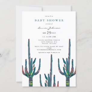 Gender Neutral Saguaro Cactus Baby Shower Invitation