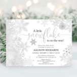 Gender neutral silver white snowflake baby shower invitation<br><div class="desc">For more advanced customization of this design,  simply select the "Customize It" button above!</div>