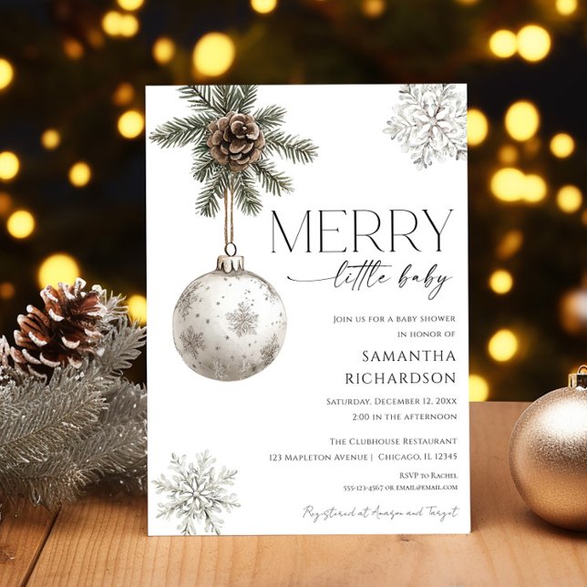 Gender neutral simple rustic winter baby shower invitation (Creator Uploaded)