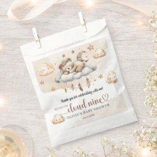Gender neutral sleeping teddy bear cloud nine favor bag