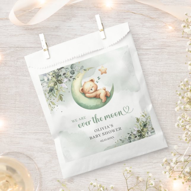 Gender neutral sleeping teddy bear eucalyptus moon favor bag (Clipped)