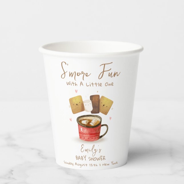 Gender Neutral S'more Fun Fall Baby Shower Paper Cups (Front)