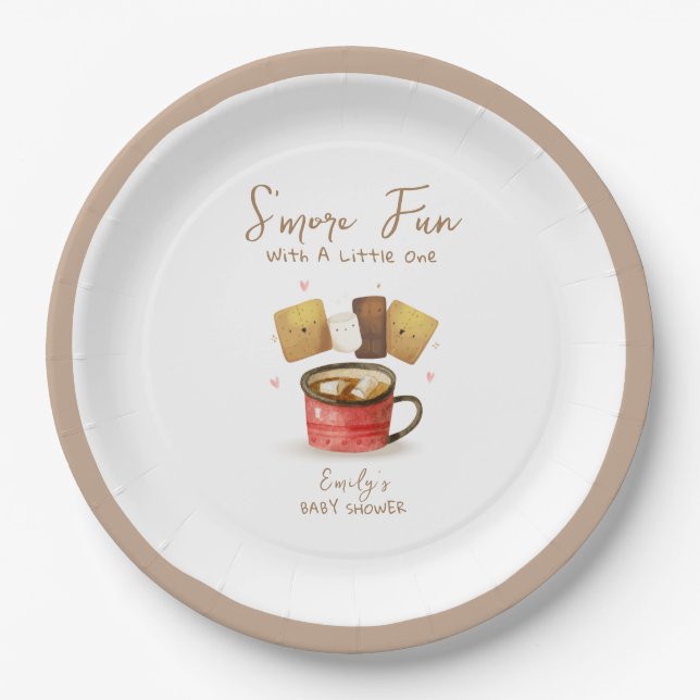 Gender Neutral S'more Fun Fall Baby Shower Paper Plates (Front)