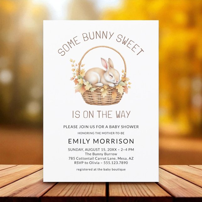 Gender Neutral Some Bunny Sweet Fall Baby Shower Invitation (Creator Uploaded)