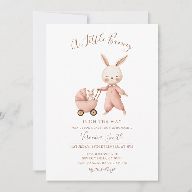 Gender Neutral Spring Some Bunny Baby Shower Invitation (Front)