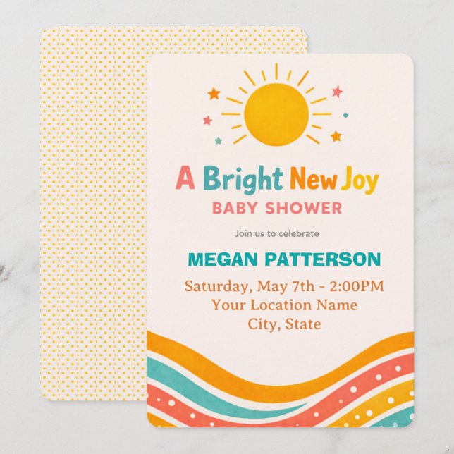 Gender Neutral Sunshine Baby Shower Invitation (Front/Back)