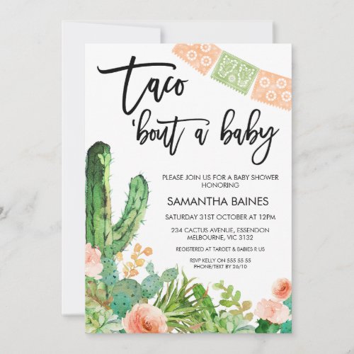 Gender Neutral Taco bout a Baby Shower Invitation