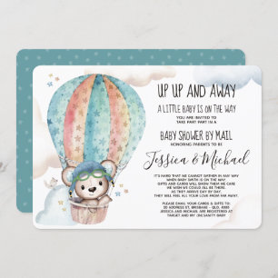 Gender Neutral Teddy Bear Baby Shower by Mail Invitation