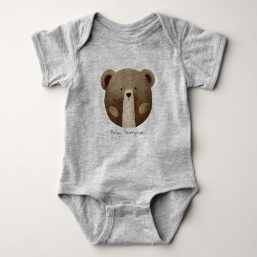 Gender Neutral Teddy Bear Body Suit  Baby Bodysuit