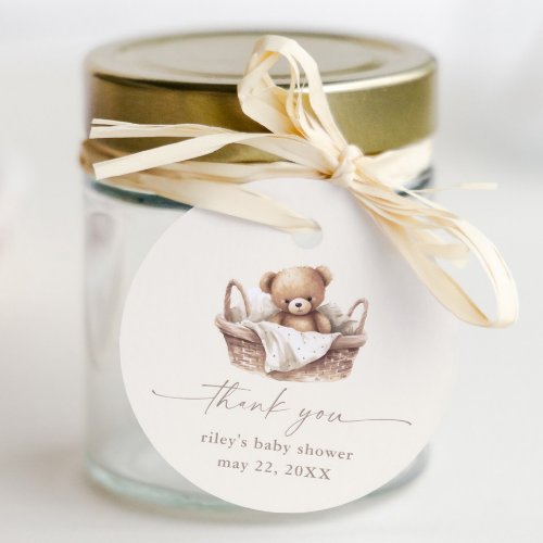 Gender Neutral Teddy Bear Boho Baby Shower Favor Tags