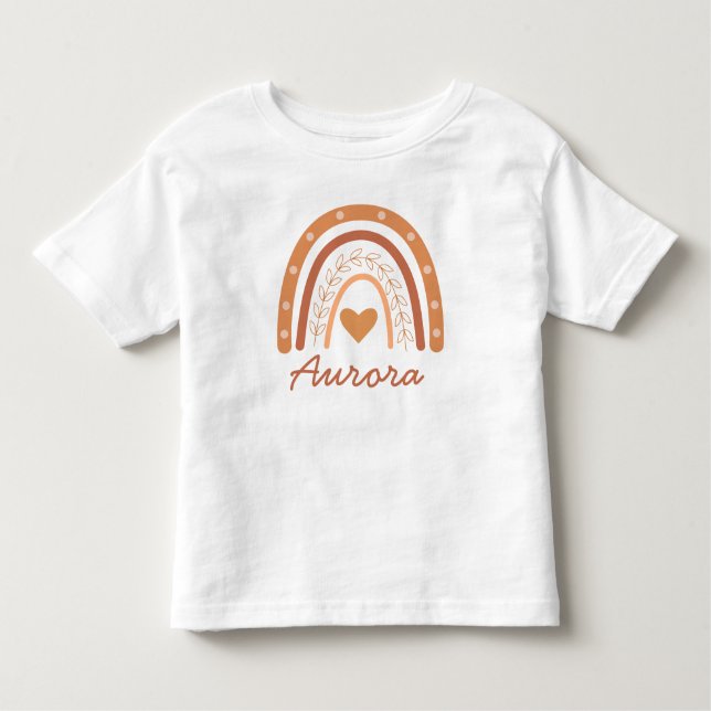 Gender Neutral Terracotta boho rainbow custom   Toddler T-shirt (Front)