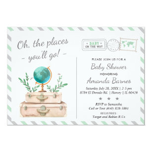 around the world baby shower invitations