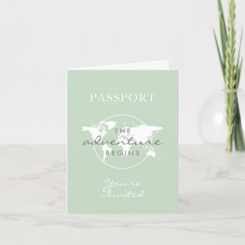 Gender Neutral Travel Theme Passport Baby Shower I Invitation