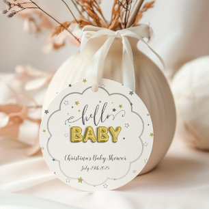 Gender Neutral Twins Baby Shower Twinkle Stars Favor Tags