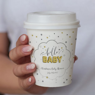 Gender Neutral Twins Baby Shower Twinkle Stars Paper Cups