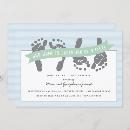 Gender Neutral Twins Couples Baby Shower Invitation