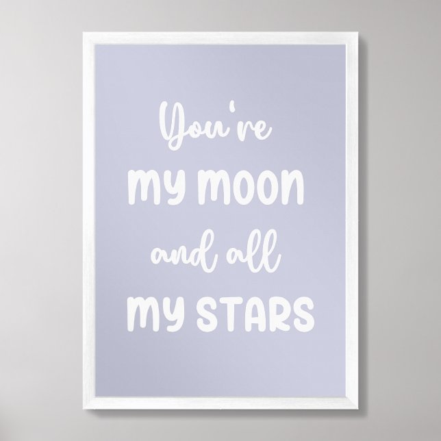 Gender neutral typography for nursery decor art. (Framed Front)