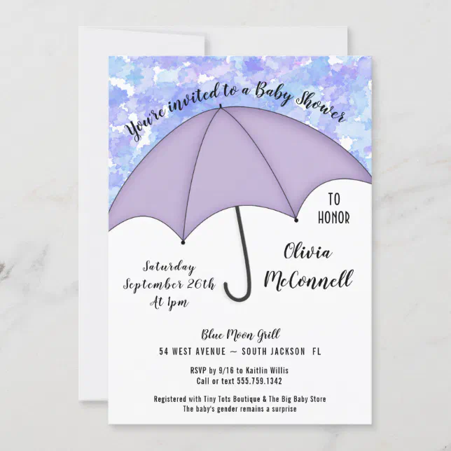 Gender Neutral Umbrella Baby Shower Invitation Zazzle