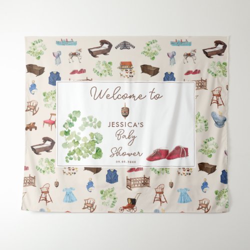 Gender Neutral Vintage Nursery Toys Baby Shower Tapestry